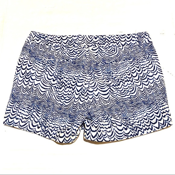 Stylus Wavy Stripe Blue White Print Shorts Women's 4 - Picture 3 of 7